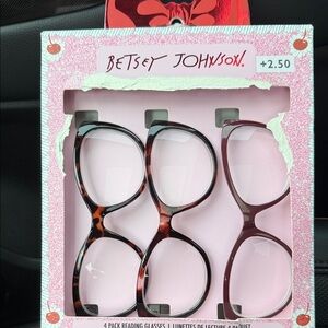 Betsey Johnson Colorful (3) Reading Glasses Set NWT